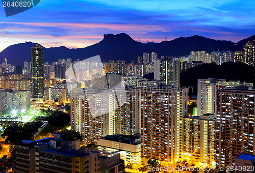 Image of Hong Kong skyline with mountain lion rock