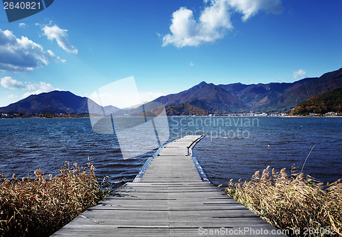 Image of Wooden path to lake