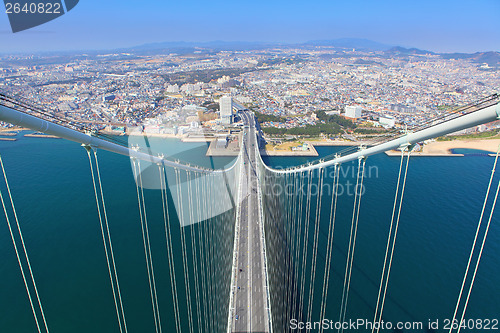 Image of Akashi Kaikyo Bridge view from top