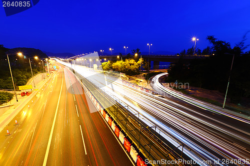 Image of Traffic on highway at night