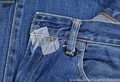 Image of Blue jean pocket