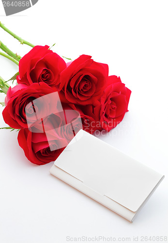 Image of Red rose and gift card