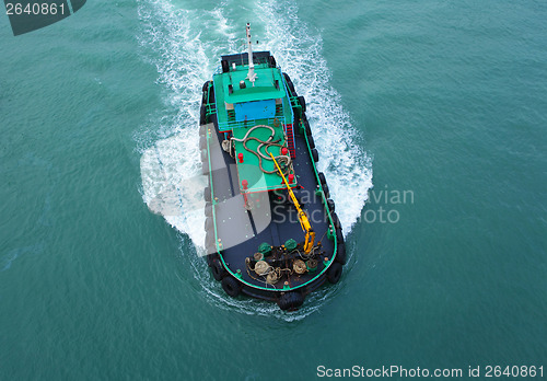 Image of Fishing boat form top view