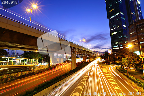 Image of Highway in city at night