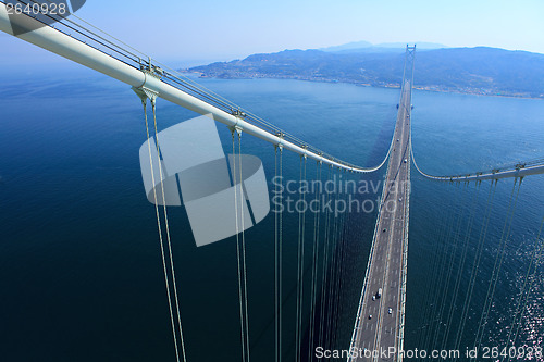 Image of Akashi Kaikyo bridge view about Awaji from top