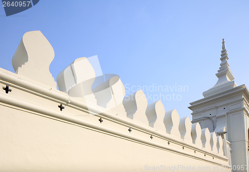 Image of White wall with thai design 