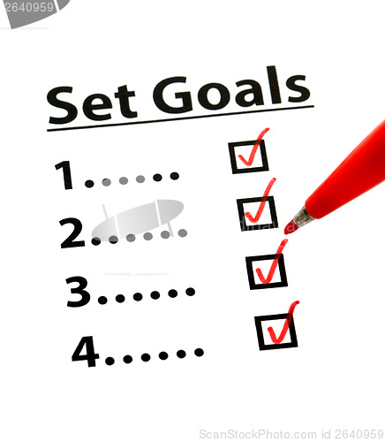 Image of Set Goal with check box