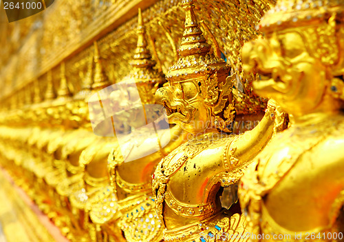 Image of Row of buddha statue in grand palace