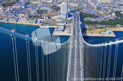 Image of Akashi Kaikyo bridge view about Kobe from top