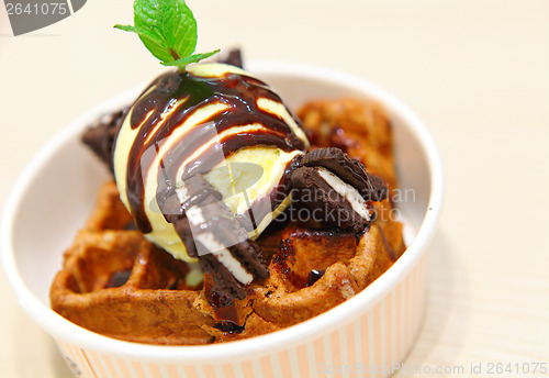 Image of Ice cream waffle