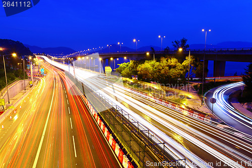 Image of Traffic on highway at night