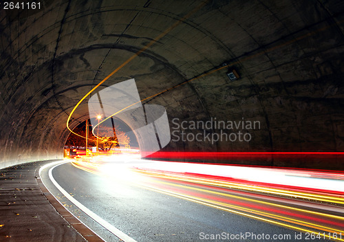 Image of Traffic trail in tunnel