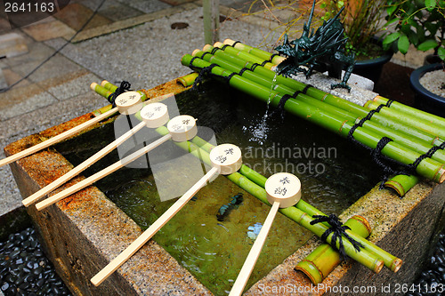 Image of Bamboo ladle in Japan temple