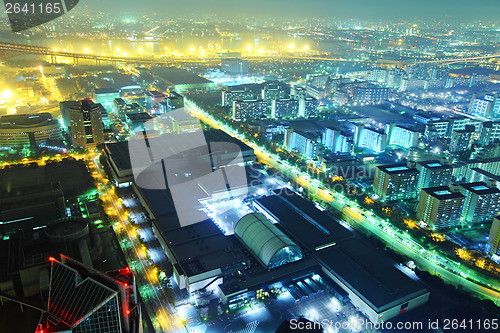 Image of Osaka harbor at night