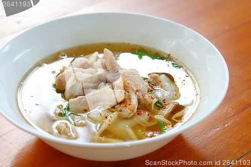 Image of Thai style pork noodle soup 