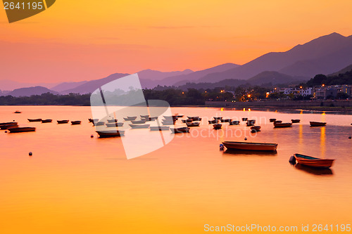 Image of Seascape and sunset