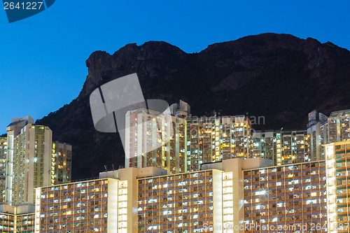 Image of Public housing with lion rock mountain