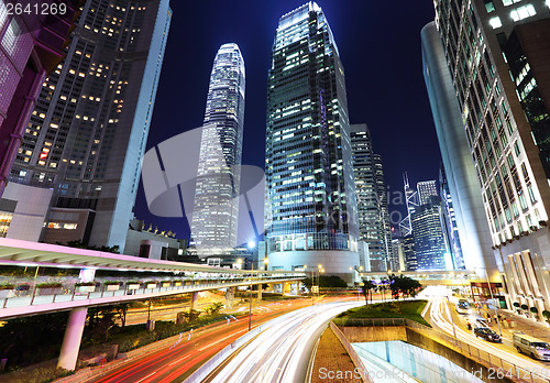 Image of Traffic in Hong Kong at night