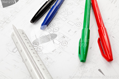 Image of Blue print drawing