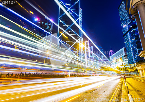 Image of Hong Kong and traffic trail