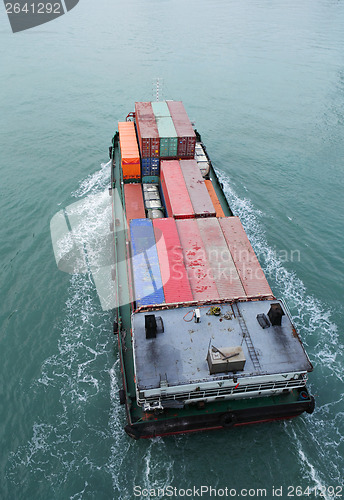 Image of Cargo ship from top