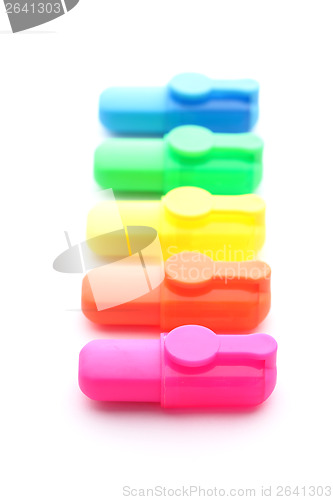 Image of Row of colourful highlighter