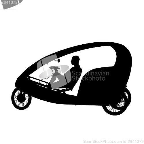 Image of Silhouette of a cyclist male.  vector illustration.