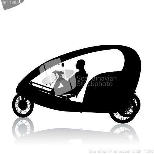 Image of Silhouette of a cyclist male.  vector illustration.