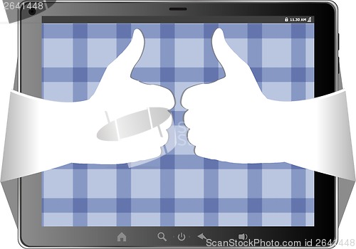 Image of Digital Tablet PC and hands