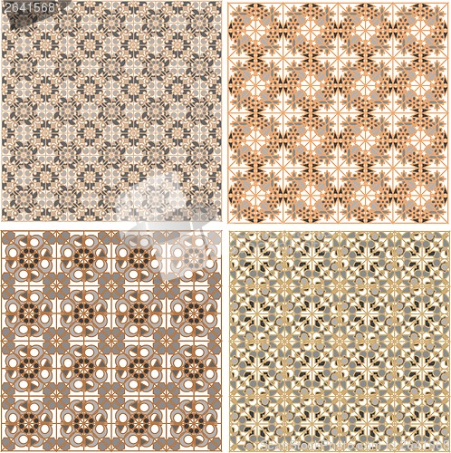 Image of Seamless patterns set in islamic style