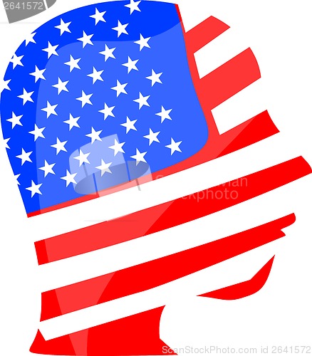 Image of abstract head on united states flag