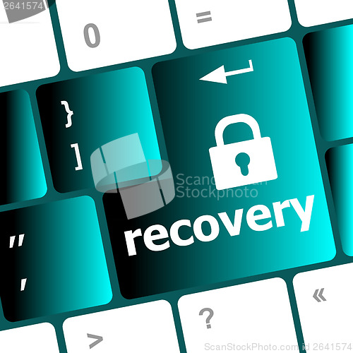 Image of recovery text on the keyboard key