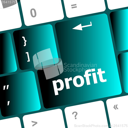 Image of profit button on computer keyboard key