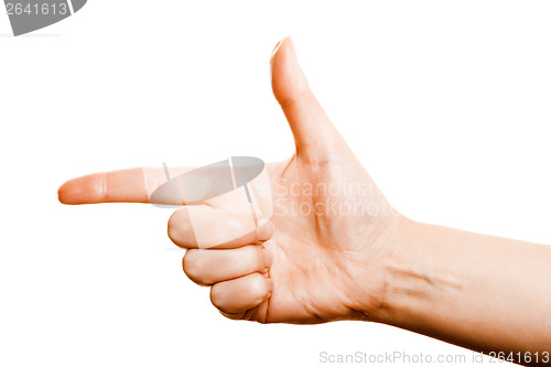 Image of hand gun on a white background