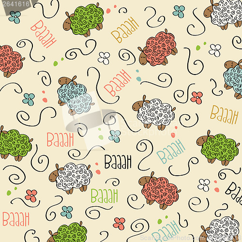 Image of Cute seamless pattern with sheeps