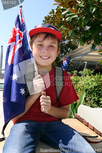 Image of Boy with Australian Flag