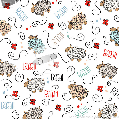 Image of Cute seamless pattern with sheeps