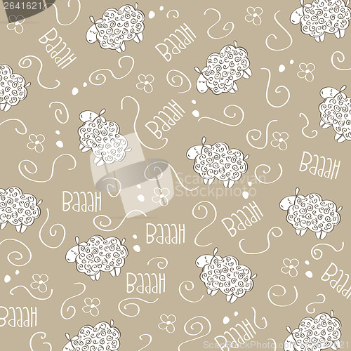 Image of Cute seamless pattern with sheeps