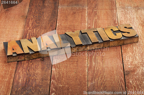 Image of analytics word typography