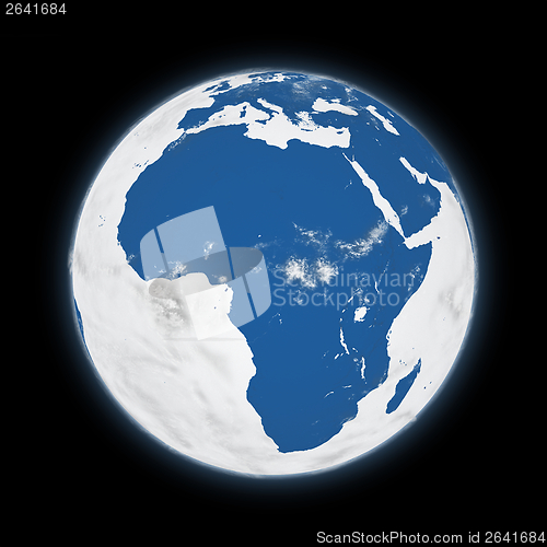 Image of Africa on planet Earth