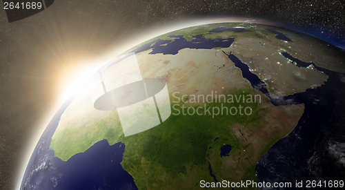 Image of Sun over North Africa
