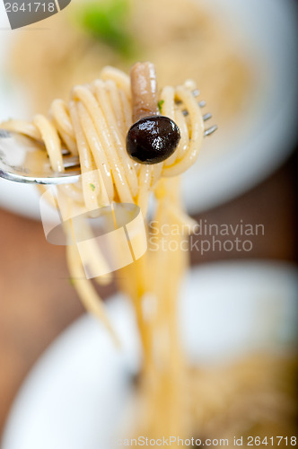 Image of Italian pasta and mushroom sauce 