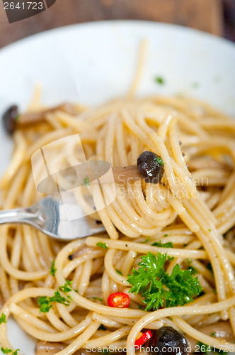 Image of Italian pasta and mushroom sauce 