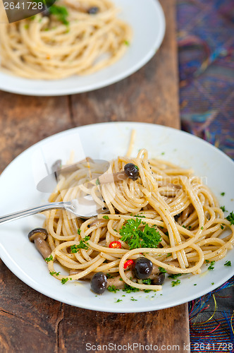 Image of Italian pasta and mushroom sauce 