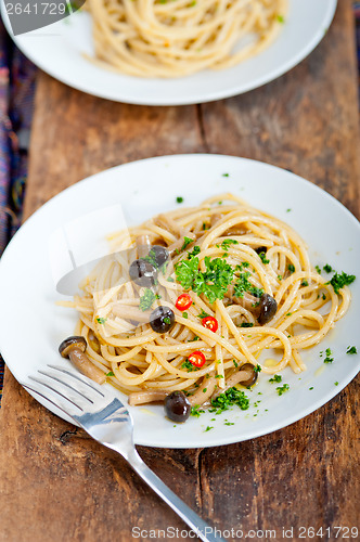 Image of Italian pasta and mushroom sauce 