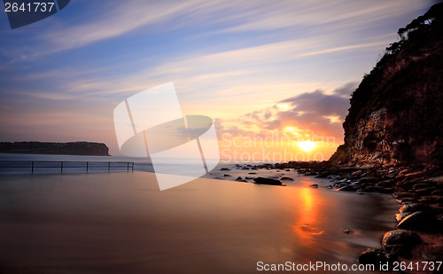 Image of Macmasters Beach sunrise from ocean pool