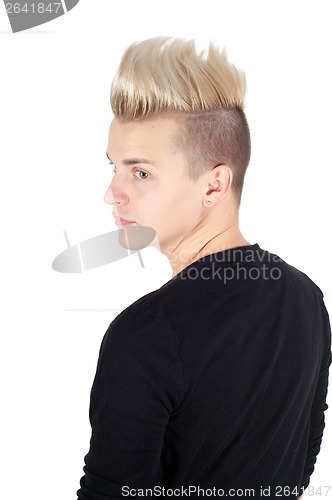 Image of Stylish man looking back over his shoulder