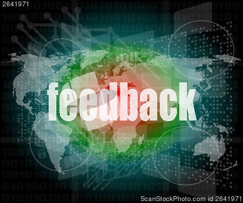 Image of Information technology IT concept: words Feedback on screen