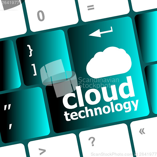 Image of computer keyboard for cloud technology