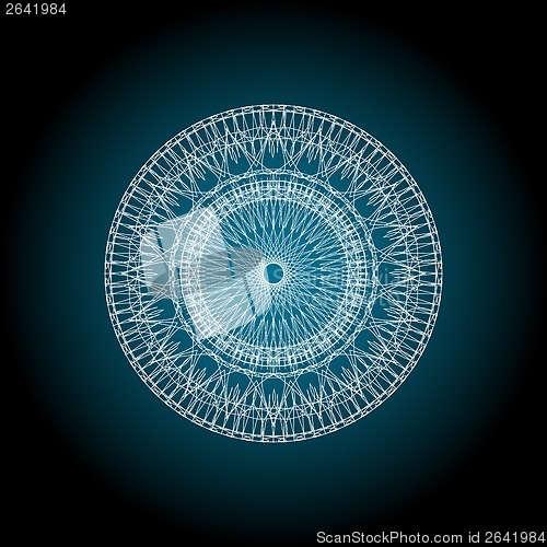 Image of Guilloche elements for certificate for currency and money design